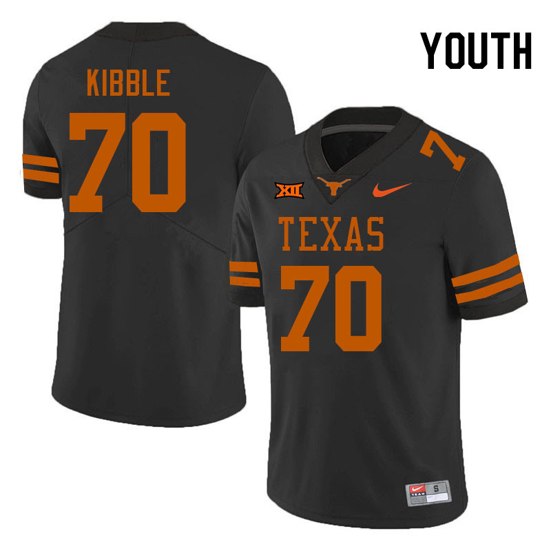 Youth #70 Nate Kibble Texas Longhorns College Football Jerseys Stitched-Black